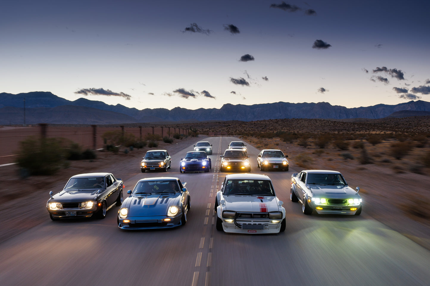 Old school JDM cars in Las Vegas Horizontal 24 x 36 inches(2ftx3ft)