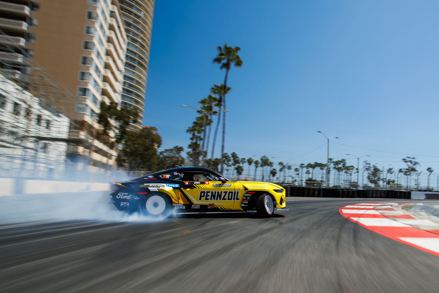 Chelsea Denofa in his Ford Mustang RTR at Formula Drift Long Beach (24x36)