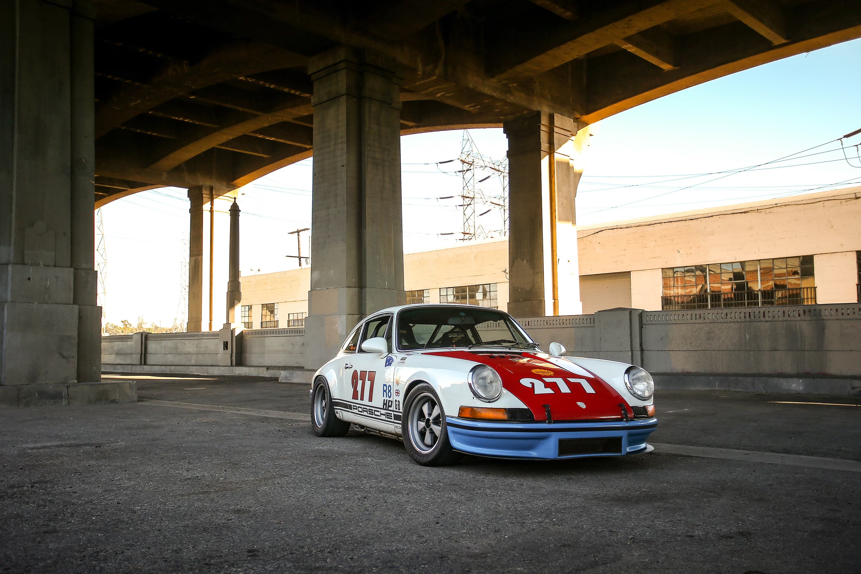 Iconic 277 selling Porsche with downtown Los Angeles in background 24x36 inch (2ft x 3ft)